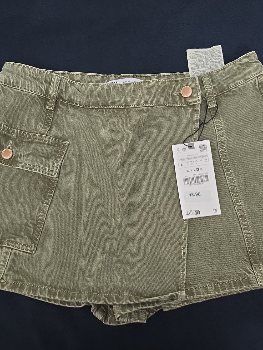 Zara Olive Green Utility Mini Skirt